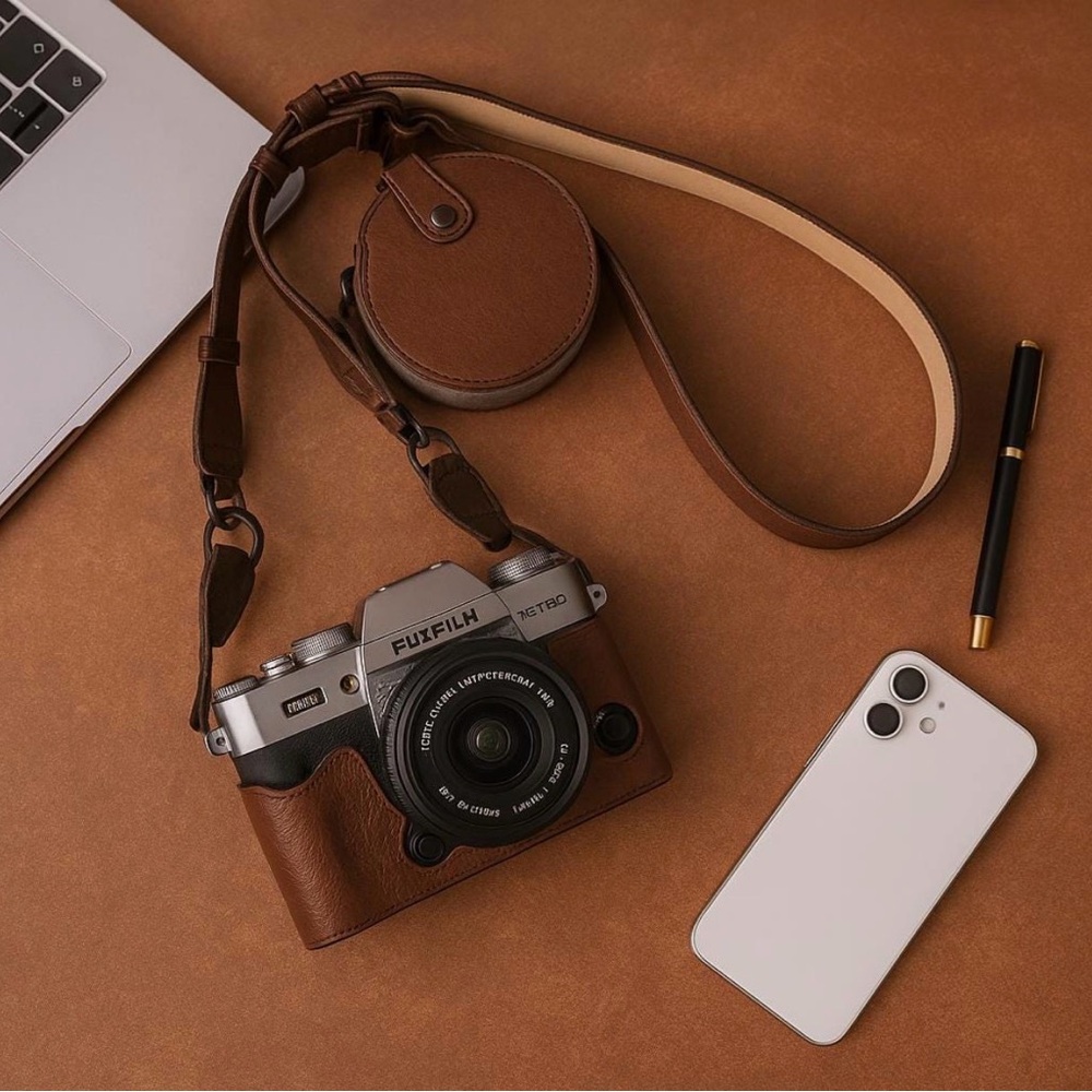 NWOT Custom Vintage Leather Half Camera Case/Cover for Fujifilm X-T50